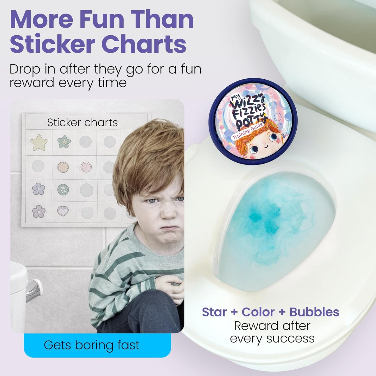 Potty Training Rewards Toilet Fizzies - 60 Stars