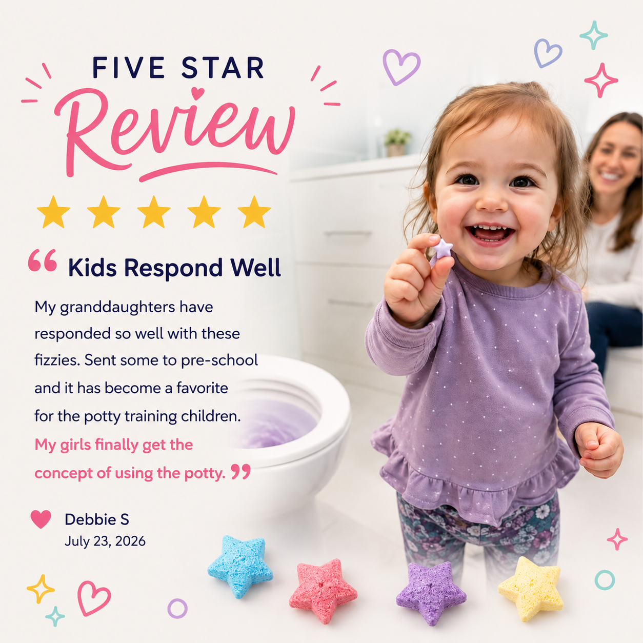 Potty Training Magic Color-Changing Toilet Stars