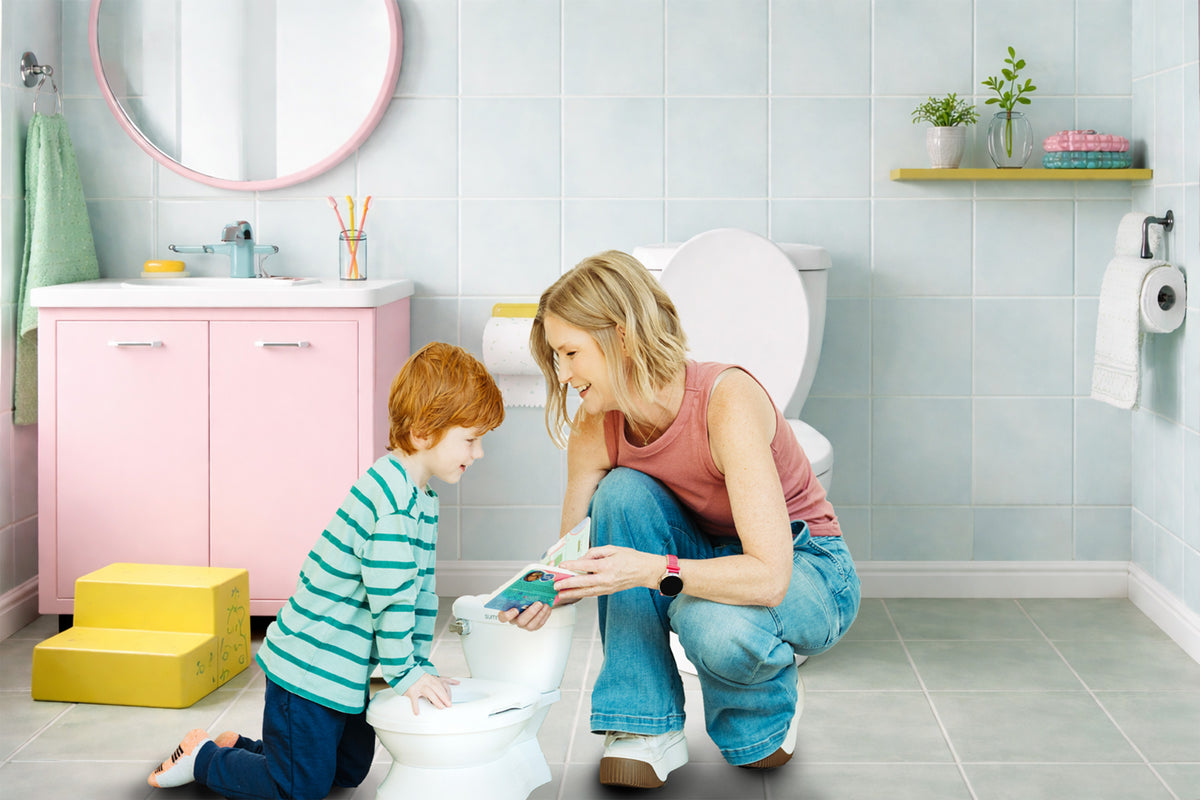 Parent and toddler sharing the Wizzy Fizzies story
